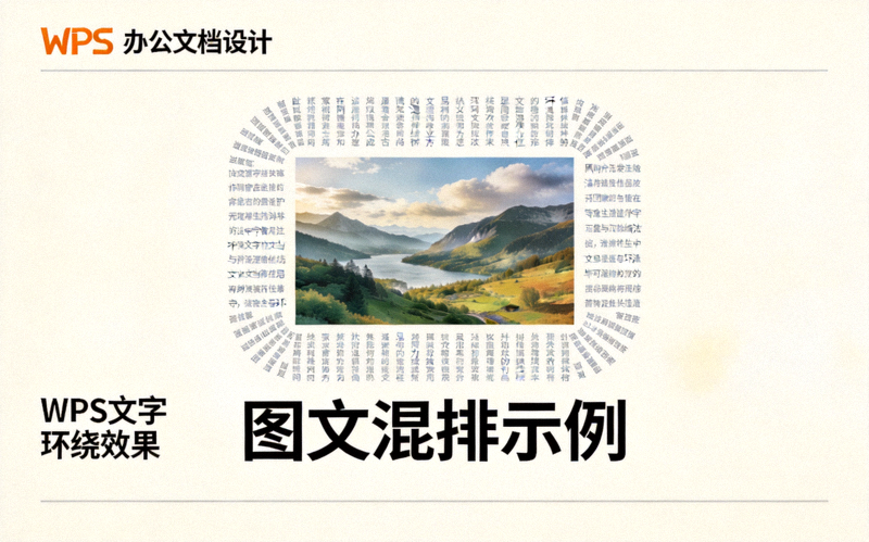 WPS文档中图文混排效果示例，图片被文字环绕，布局美观